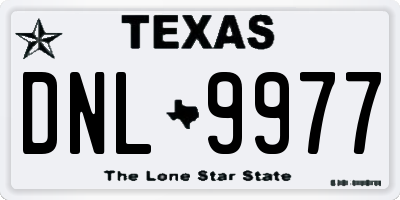 TX license plate DNL9977