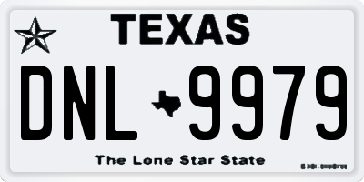 TX license plate DNL9979