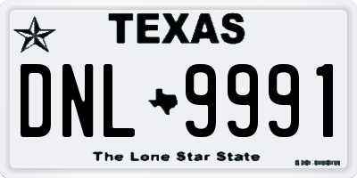 TX license plate DNL9991
