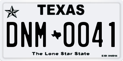 TX license plate DNM0041