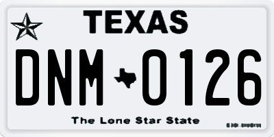 TX license plate DNM0126