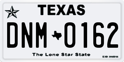 TX license plate DNM0162