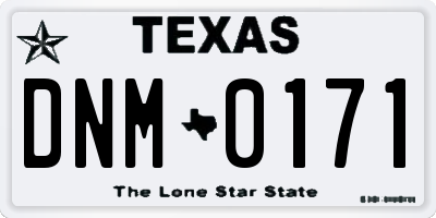 TX license plate DNM0171