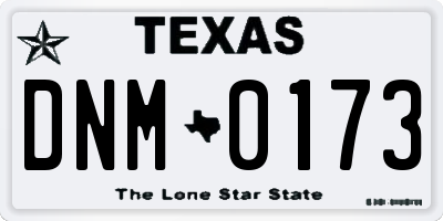 TX license plate DNM0173