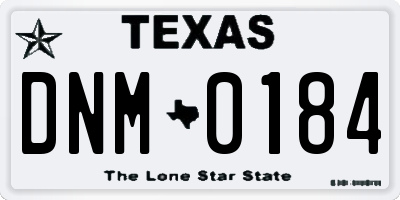 TX license plate DNM0184