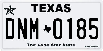 TX license plate DNM0185