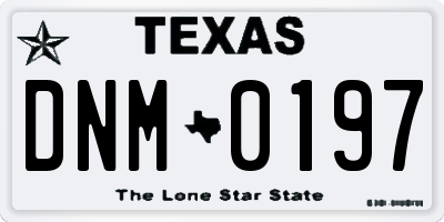 TX license plate DNM0197