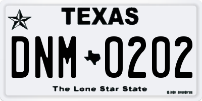 TX license plate DNM0202