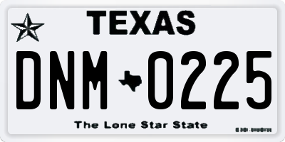 TX license plate DNM0225