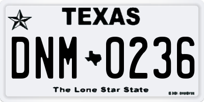 TX license plate DNM0236