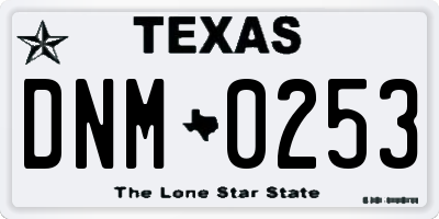 TX license plate DNM0253