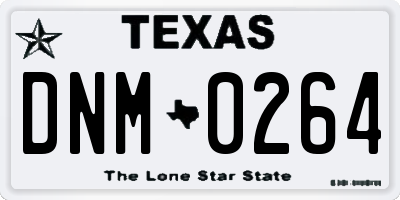 TX license plate DNM0264