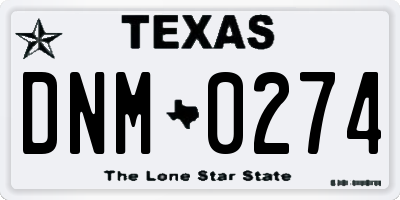 TX license plate DNM0274