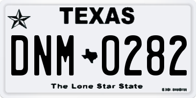TX license plate DNM0282