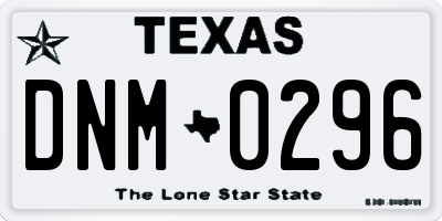 TX license plate DNM0296