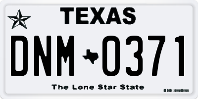TX license plate DNM0371