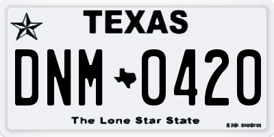 TX license plate DNM0420