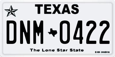 TX license plate DNM0422