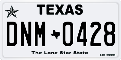 TX license plate DNM0428