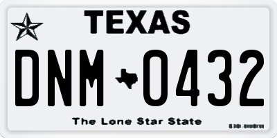 TX license plate DNM0432