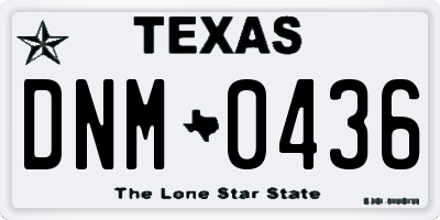 TX license plate DNM0436