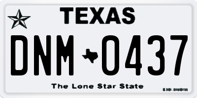 TX license plate DNM0437