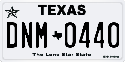 TX license plate DNM0440