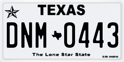 TX license plate DNM0443