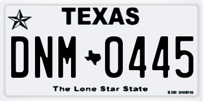 TX license plate DNM0445