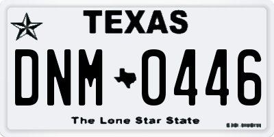 TX license plate DNM0446
