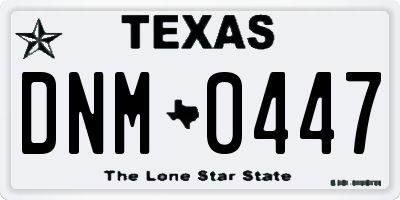 TX license plate DNM0447