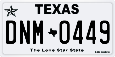 TX license plate DNM0449