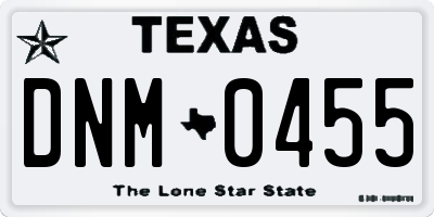TX license plate DNM0455