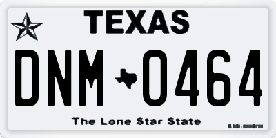 TX license plate DNM0464