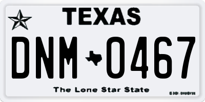 TX license plate DNM0467