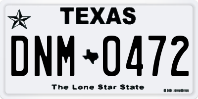 TX license plate DNM0472