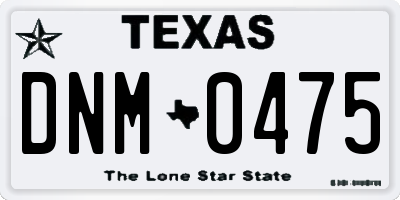 TX license plate DNM0475