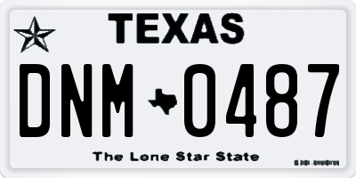 TX license plate DNM0487