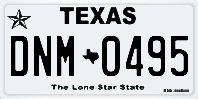 TX license plate DNM0495