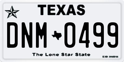 TX license plate DNM0499