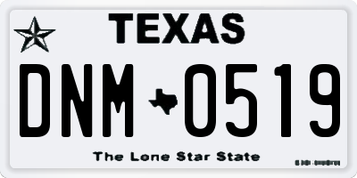 TX license plate DNM0519