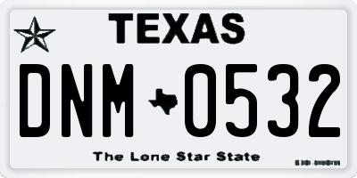 TX license plate DNM0532