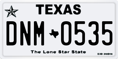 TX license plate DNM0535