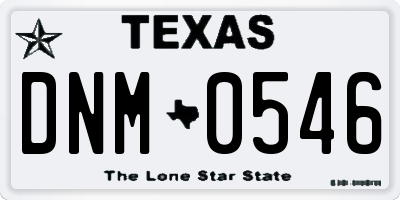 TX license plate DNM0546