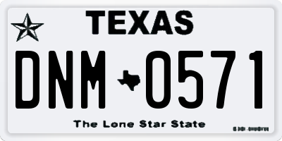 TX license plate DNM0571