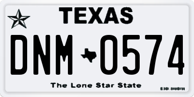 TX license plate DNM0574