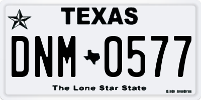 TX license plate DNM0577