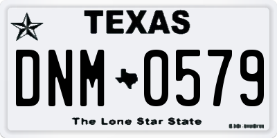 TX license plate DNM0579
