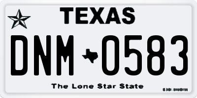 TX license plate DNM0583