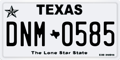 TX license plate DNM0585